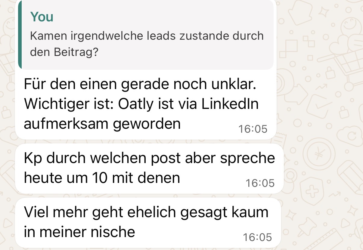 Öffentliches LinkedIn-Feedback zu Emmas Mentoring.